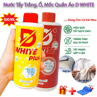 Chai tẩy trắng quần áo d-white, tẩy mốc, ố vàng, không phai màu vải - chính hãng đánh bay mọi vết bẩn