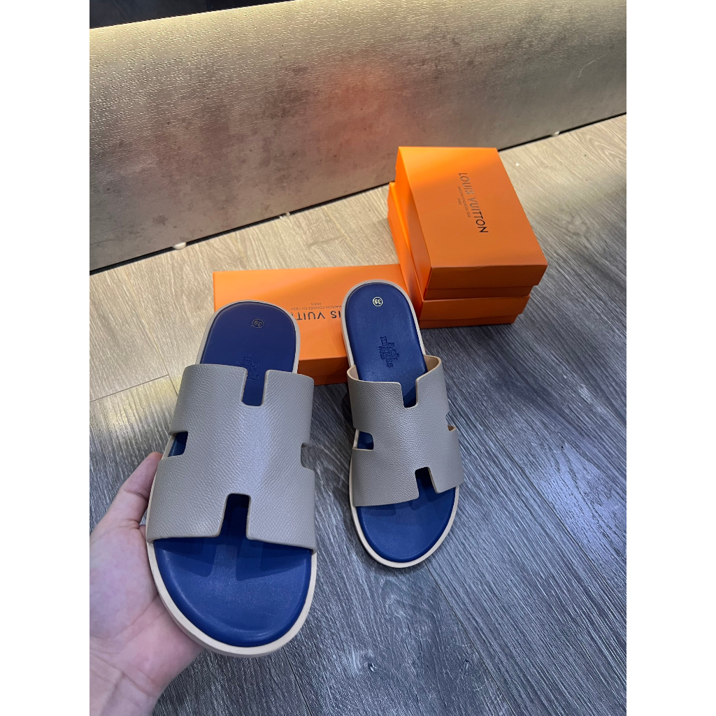 Dép Hm Nam Hàng Cao Cấp Dép Quai Ngang Hm Da Sịn Đế Gỗ Chống Trơn Trợt Hàng HOT 2023