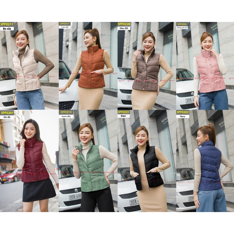 Áo Phao Lông Vũ Nữ 𝐂𝐀𝐑𝐃𝐈𝐍𝐀 Cao Cấp  Kiểu Dáng Gile Siêu Nhẹ Siêu Ấm 3PF02