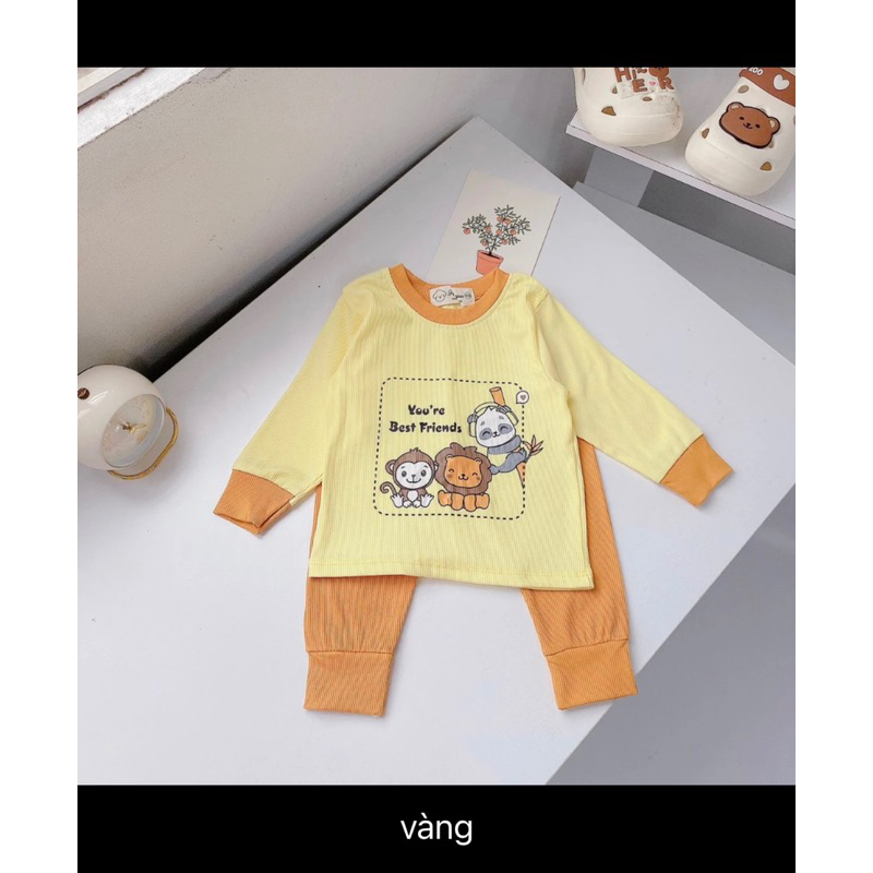 Bộ quần áo gân tăm pekapoo xịn đẹp cho bé sale lẻ size