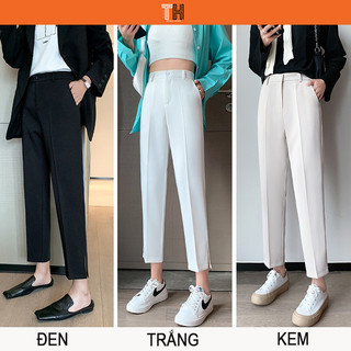  Quần tây baggy nữ lưng cao thun sau xẻ gấu hiện đại cá tính - 232 