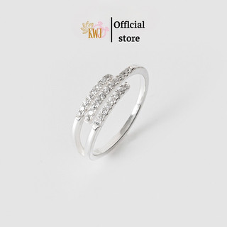 Nhẫn ba đường đính đá .⚡ nhẫn bạc nữ nhẹ nhàng cá tính bạc ta