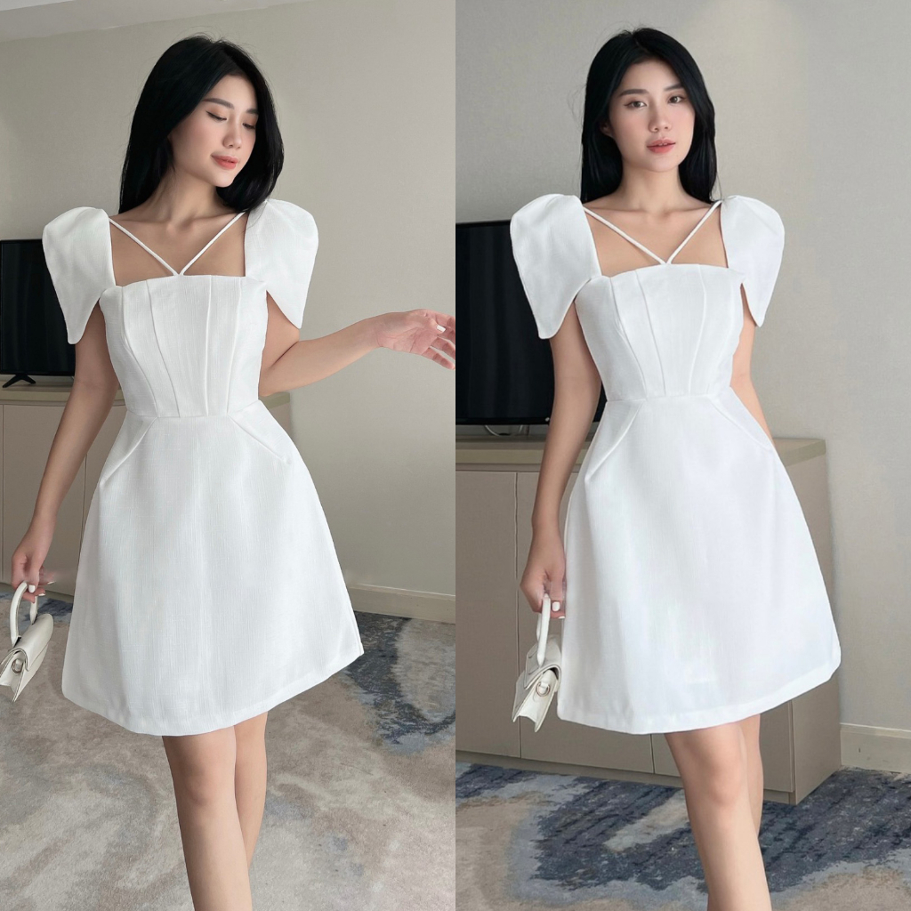 Đầm Nữ Tay Phồng Form Chữ A Siêu Đẹp Tôn Dáng K363