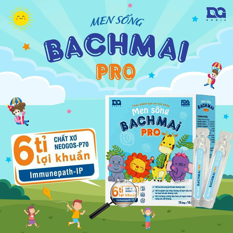 Men sống bạch mai Pro Men vi sinh cho bé tiêu chảy Táo bón Rối loạn tiêu hóa với 6 tỷ lợi khuẩn Chính hãng Đỗ Gia