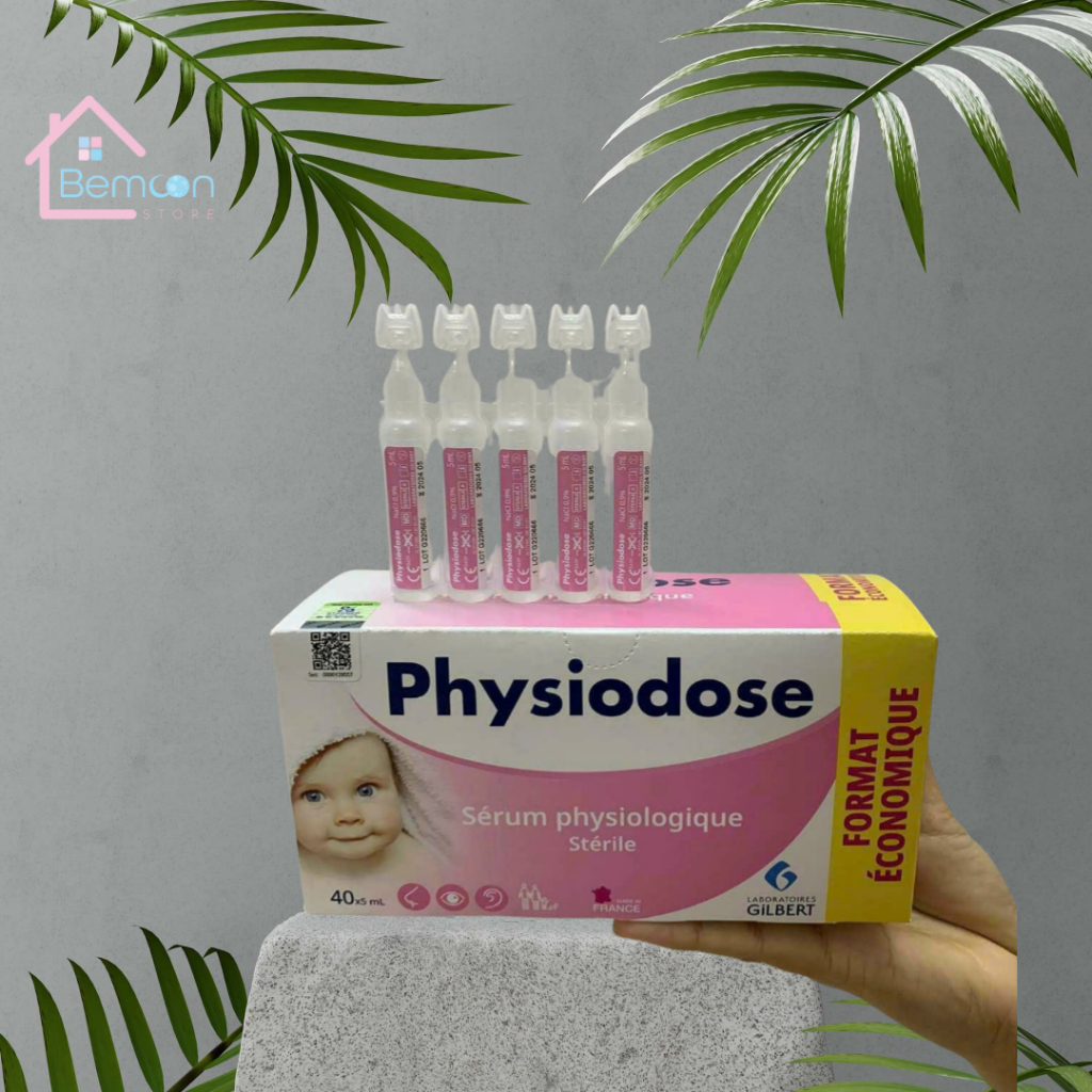 Nước muối sinh lý Pháp Physiodose (tem nhập khẩu chính hãng Dr. Papie)