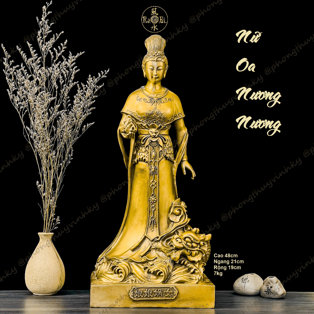 Tôn Tượng Nữ Oa Nương Nương - Tượng Đồng Thờ Cúng