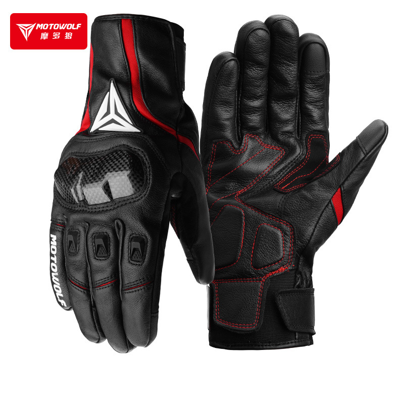 Găng tay chống nước Motowolf Đi Xe Máy Mùa Đông 3M Cotton Plus Nhung Ấm Găng Tay Chính Hãng Gù Carbon