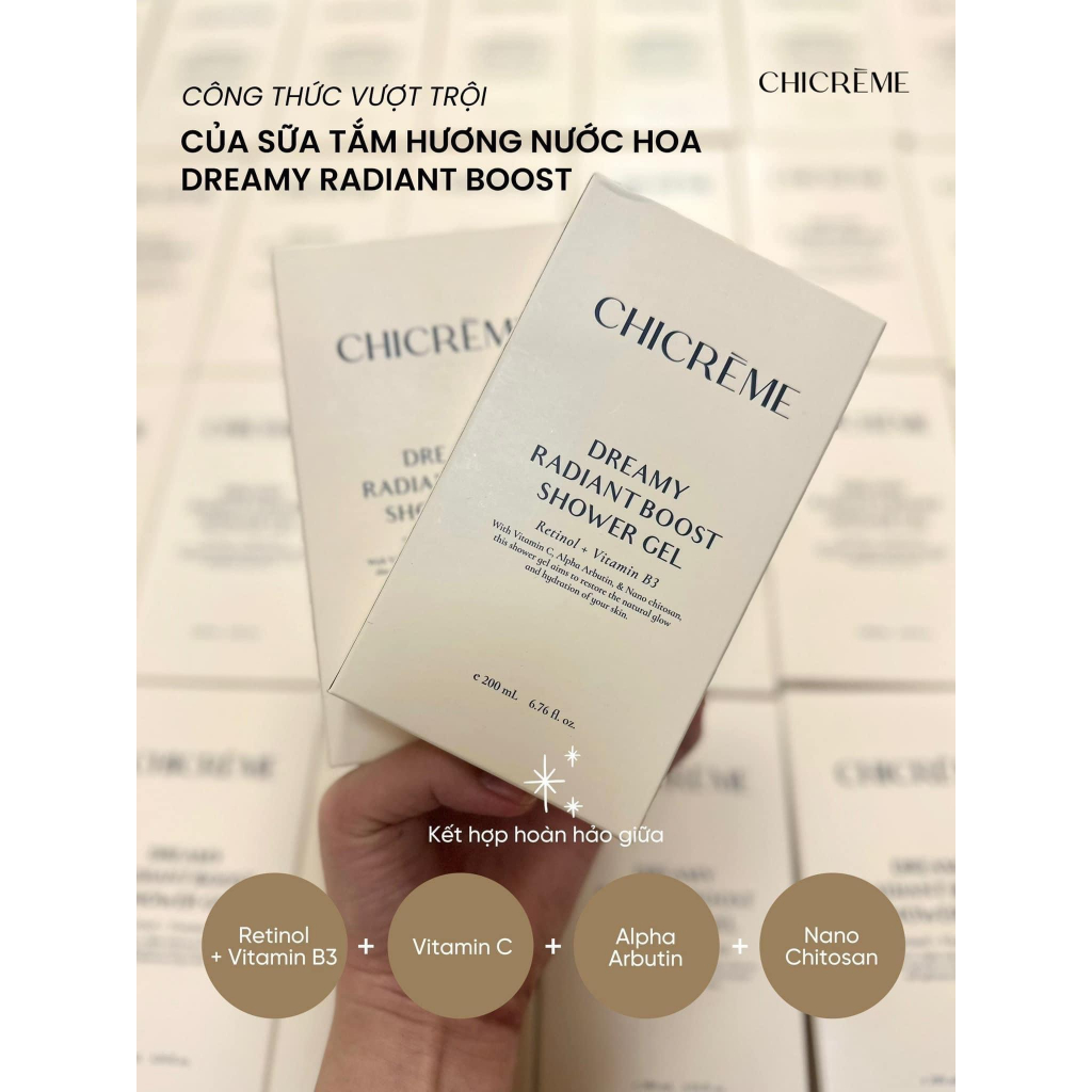 Gel Tắm Nước Hoa Dưỡng Trắng Da CHICRÈME DREAMY RANDIANT BOOST