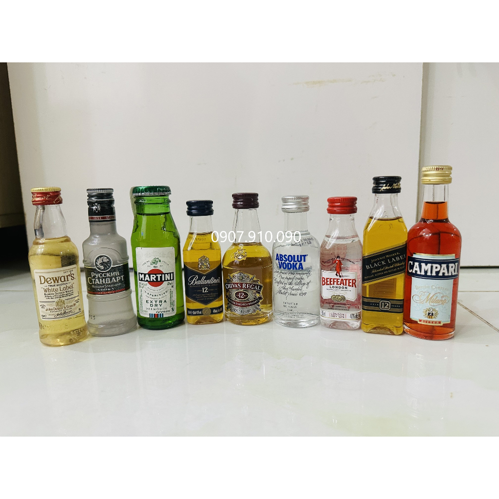 Combo 9 chai mini trang trí, trưng bày, pha chế