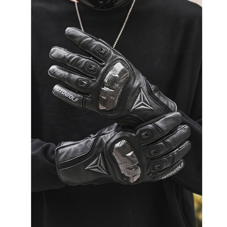 Găng tay chống nước Motowolf Đi Xe Máy Mùa Đông 3M Cotton Plus Nhung Ấm Găng Tay Chính Hãng Gù Carbon