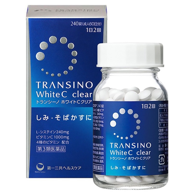 Viên Uống Trắng Da Transino White C Clear Nhật Bản 120 viên
