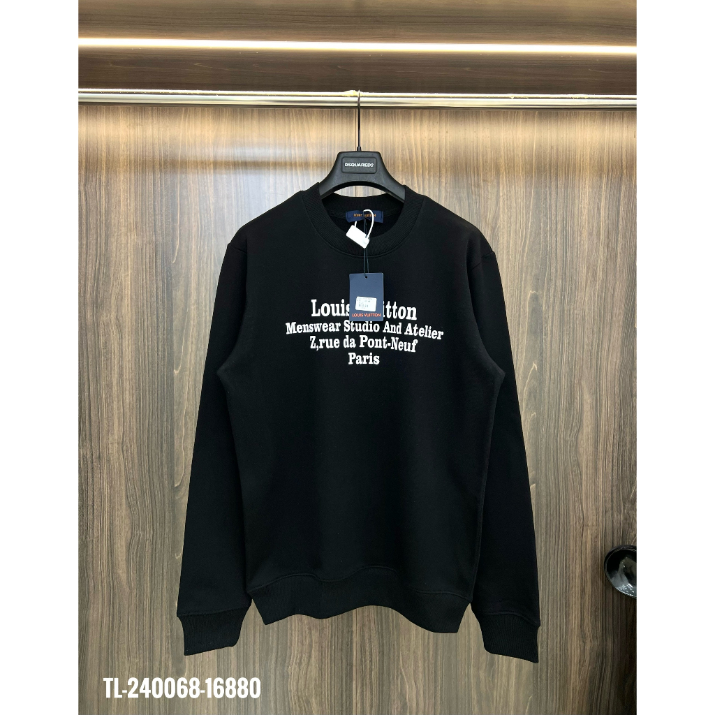 🔥Hot🔥Áo nỉ LV in chữ 2 mặt thiết kế hot trend Nam Nữ Thu Đông 2023