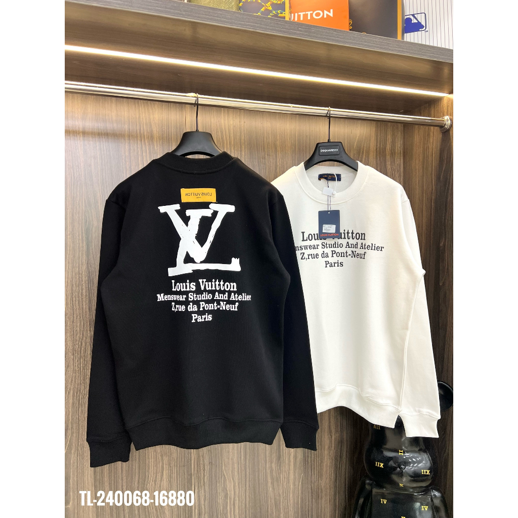 🔥Hot🔥Áo nỉ LV in chữ 2 mặt thiết kế hot trend Nam Nữ Thu Đông 2023