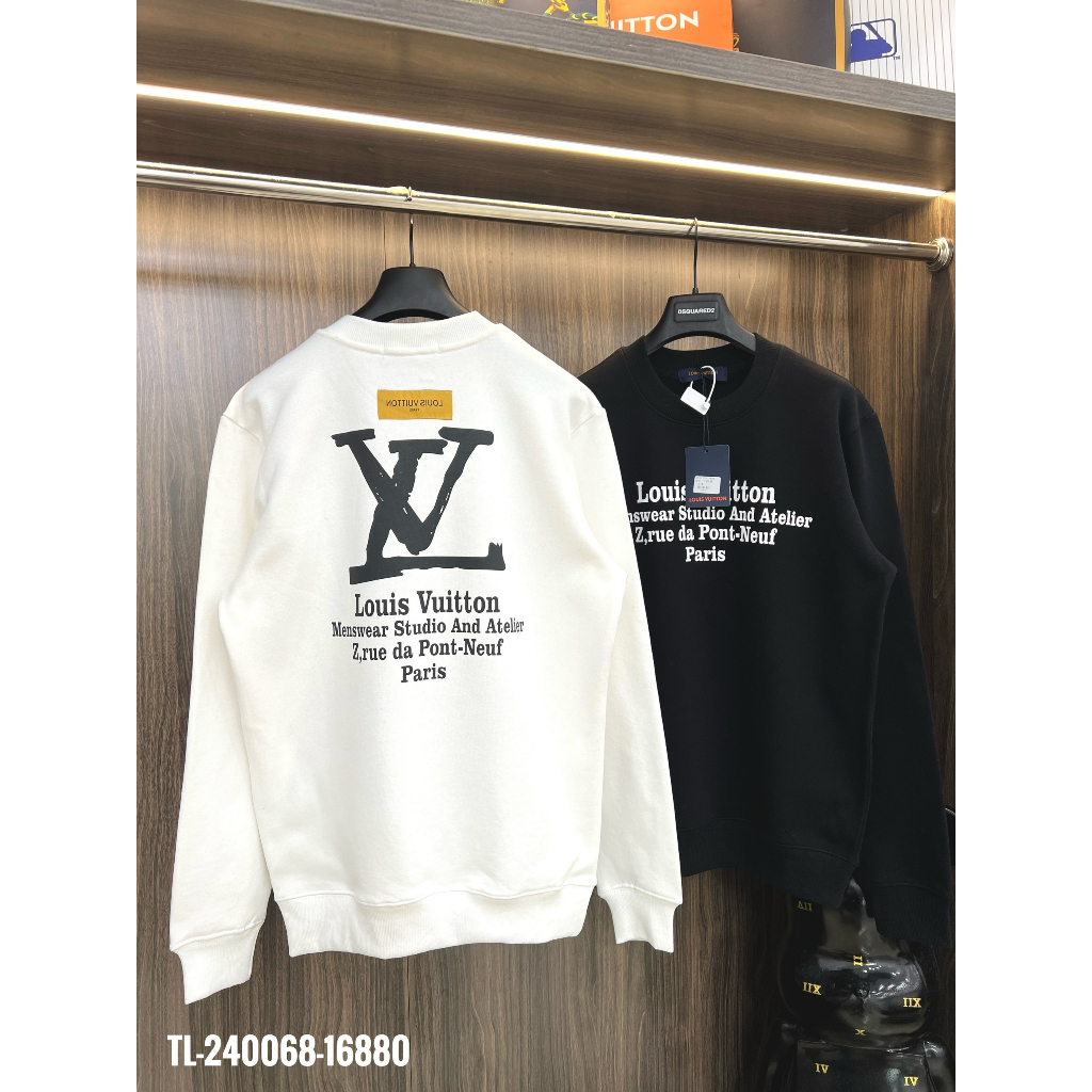 🔥Hot🔥Áo nỉ LV in chữ 2 mặt thiết kế hot trend Nam Nữ Thu Đông 2023