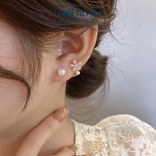 Bông tai hoa 5 cánh xinh xắn - Bông tai bạc nữ