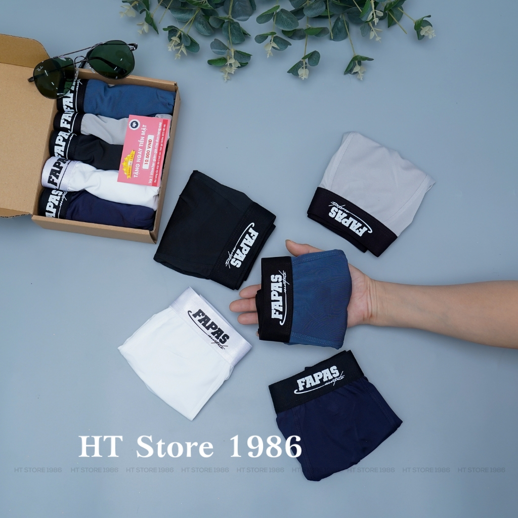 Quần sịp nam Fapas cao cấp chất thun lạnh, quần lót nam co giãn 4 chiều, combo 4 sịp nam, HT Store 1986