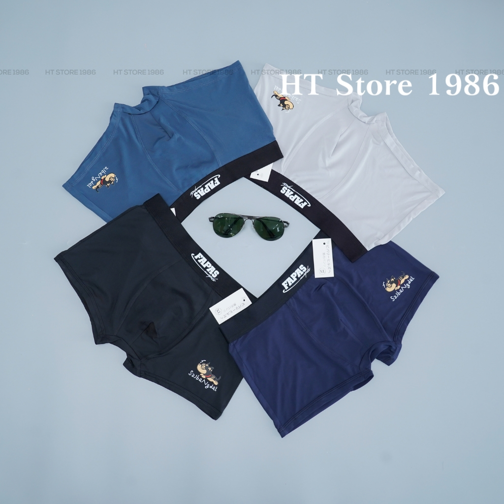 Quần sịp nam Fapas cao cấp chất thun lạnh, quần lót nam co giãn 4 chiều, combo 4 sịp nam, HT Store 1986