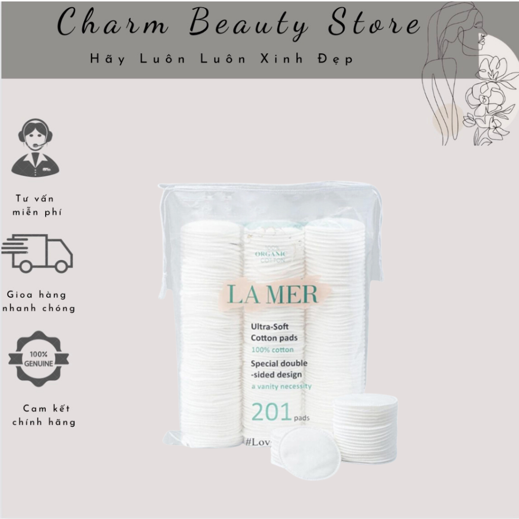 Bông Tẩy Trang Lamer 100% Cotton Loại 120 Miếng & 201 mIếng