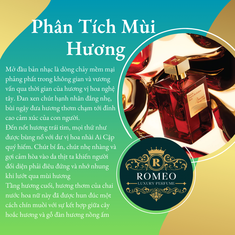 Nước hoa nữ maison mfk Baccarat Rouge 540 EDP chiết 10m lưu hương lâu.lôi cuốn.hấp dẫn- Romeo Official