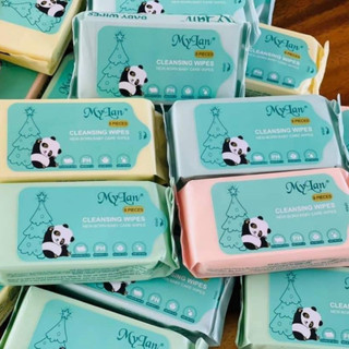 Combo 3 túi khăn giấy ướt mini bỏ túi My lan, mỗi túi có 8 gói nhỏ