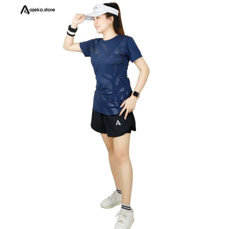 Áo thun thể thao nữ dập vân tập gym yoga A Je.Ka J06, chất thun lạnh co giãn 4 chiều, thoải mái vận động