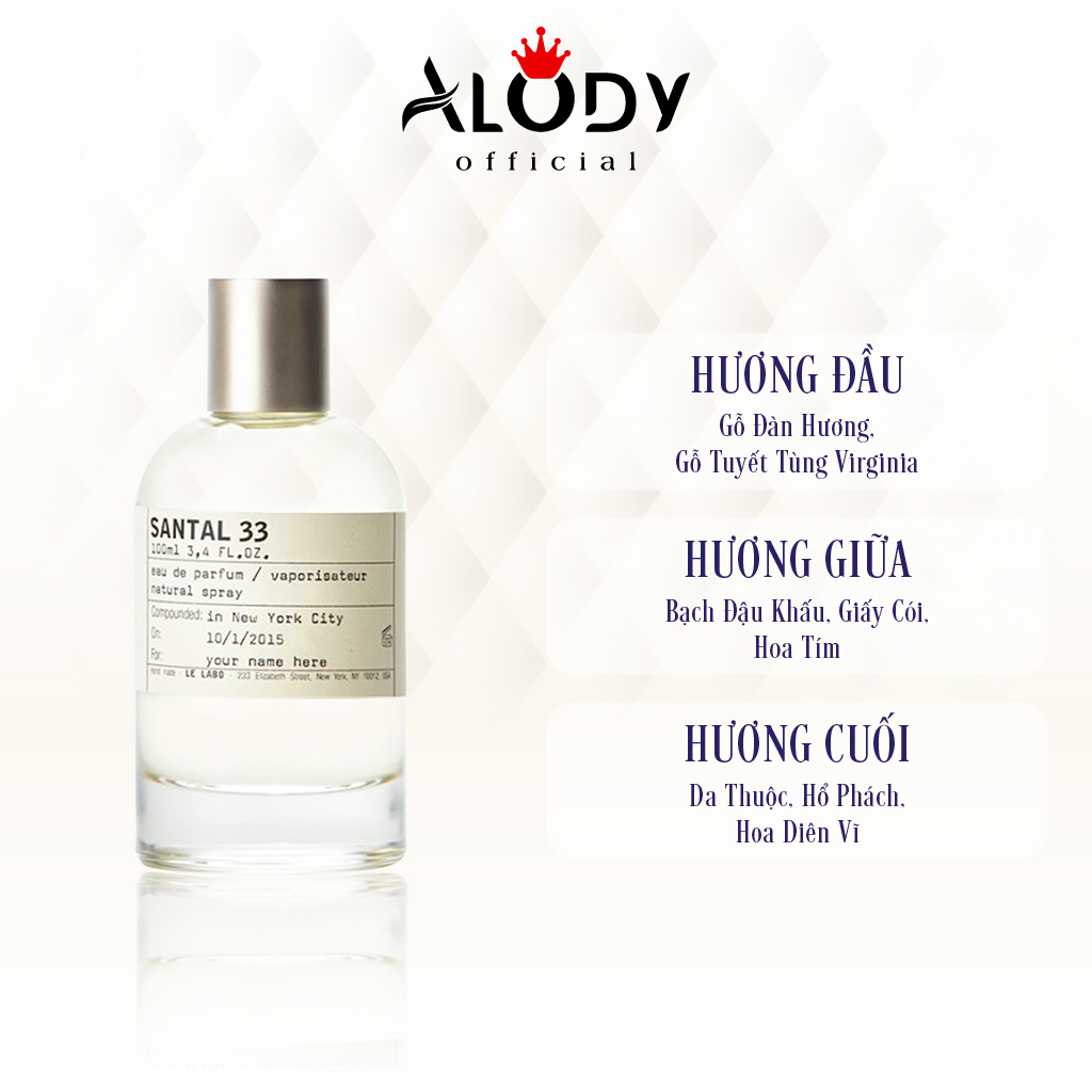 Nước hoa nam nữ Le labo Santal 33 EDP chính hãng thơm lâu chiết 10ml – Dầu thơm nam nữ cao cấp lưu hương lâu