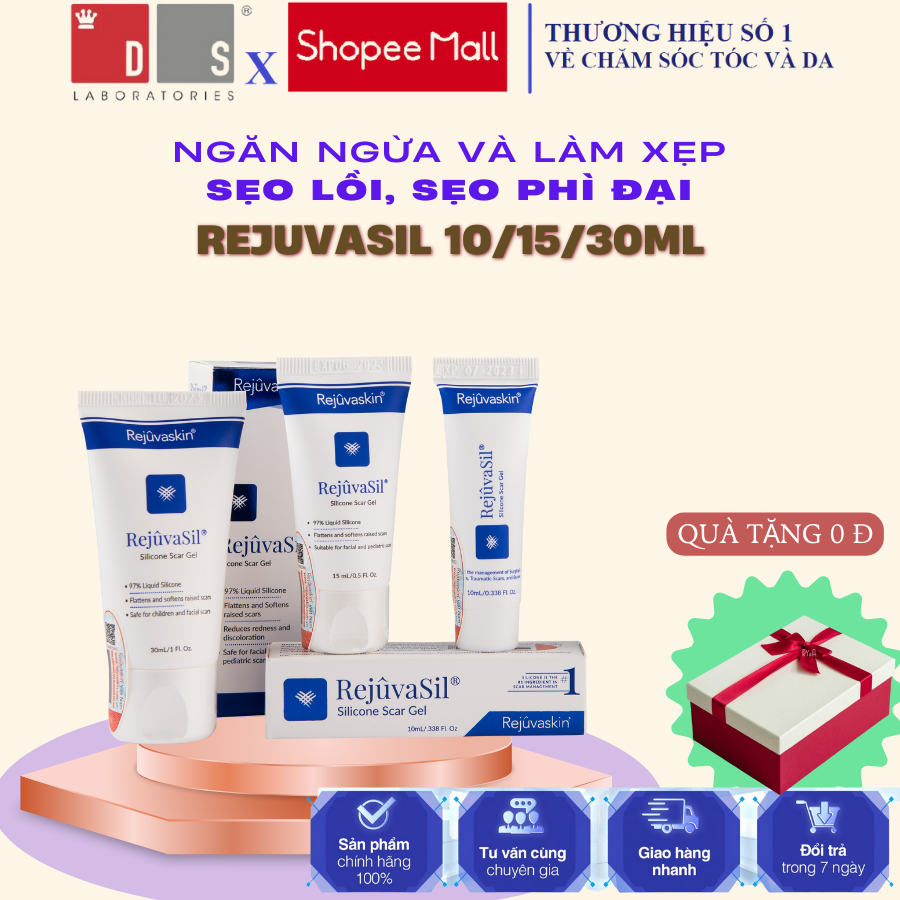 Gel làm xẹp sẹo lồi, sẹo phì đại Rejuvasil 10ml