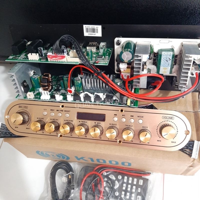 Mạch loa kéo xách tay K1000, 100W, 2 Kênh