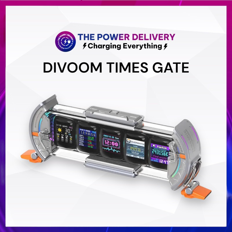 Đồng hồ cài đặt trò chơi Divoom Times Gate Pixel Art với Ứng dụng thông minh, Màn hình IPS 128x128, Trang trí màn hình