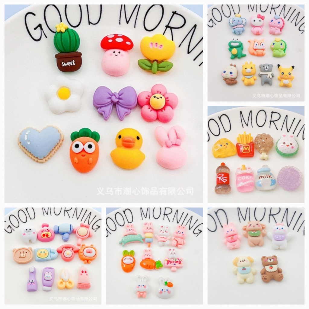 Combo 4 hình dán sticker 3D CHARM hoạt hình đáng yêu trang trí bình nước, điện thoại, túi ví kèm keo dán