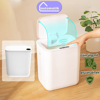 [Kèm Sạc] Thùng Rác Thông Minh 18L Cảm Ứng Automatik Thùng Rác Có Nắp Tự Động Nhà Vệ Sinh Nhà Bếp