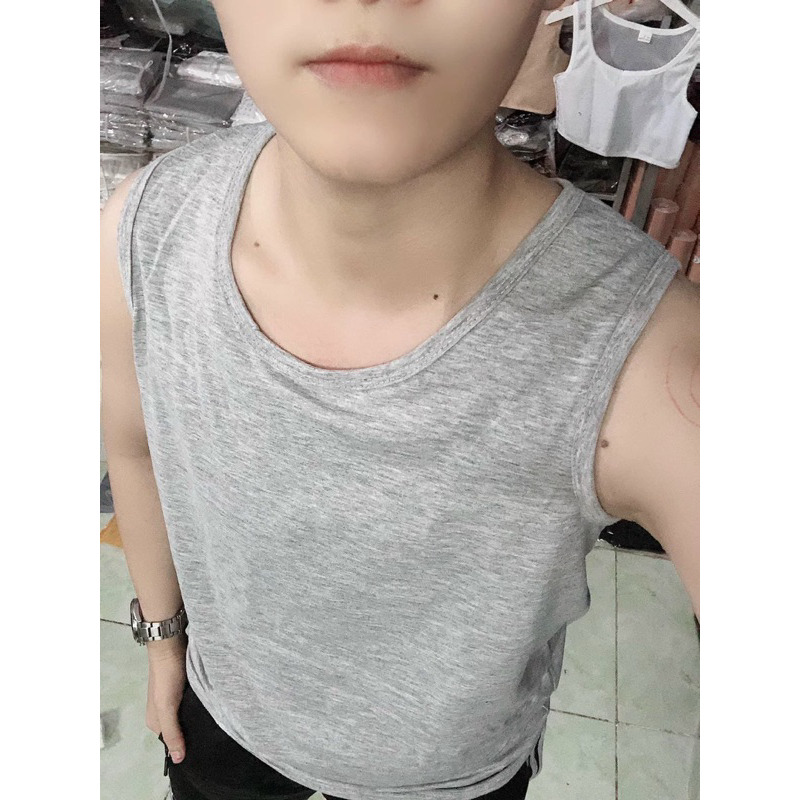 Áo nịt ngực ba lỗ dài tomboy, áo nịt trong bó ngoài rộng, che tên sản phẩm