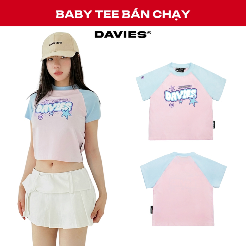 Áo baby tee hồng nữ tay ngắn Star local brand Davies | D31-T10