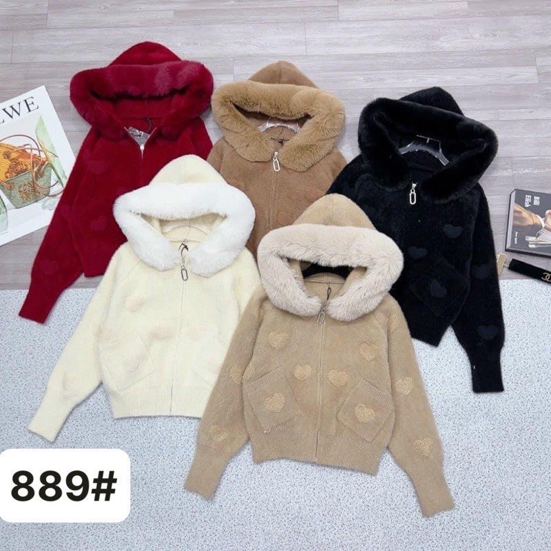 ÁO LEN ÉP MŨ LÔNG 889