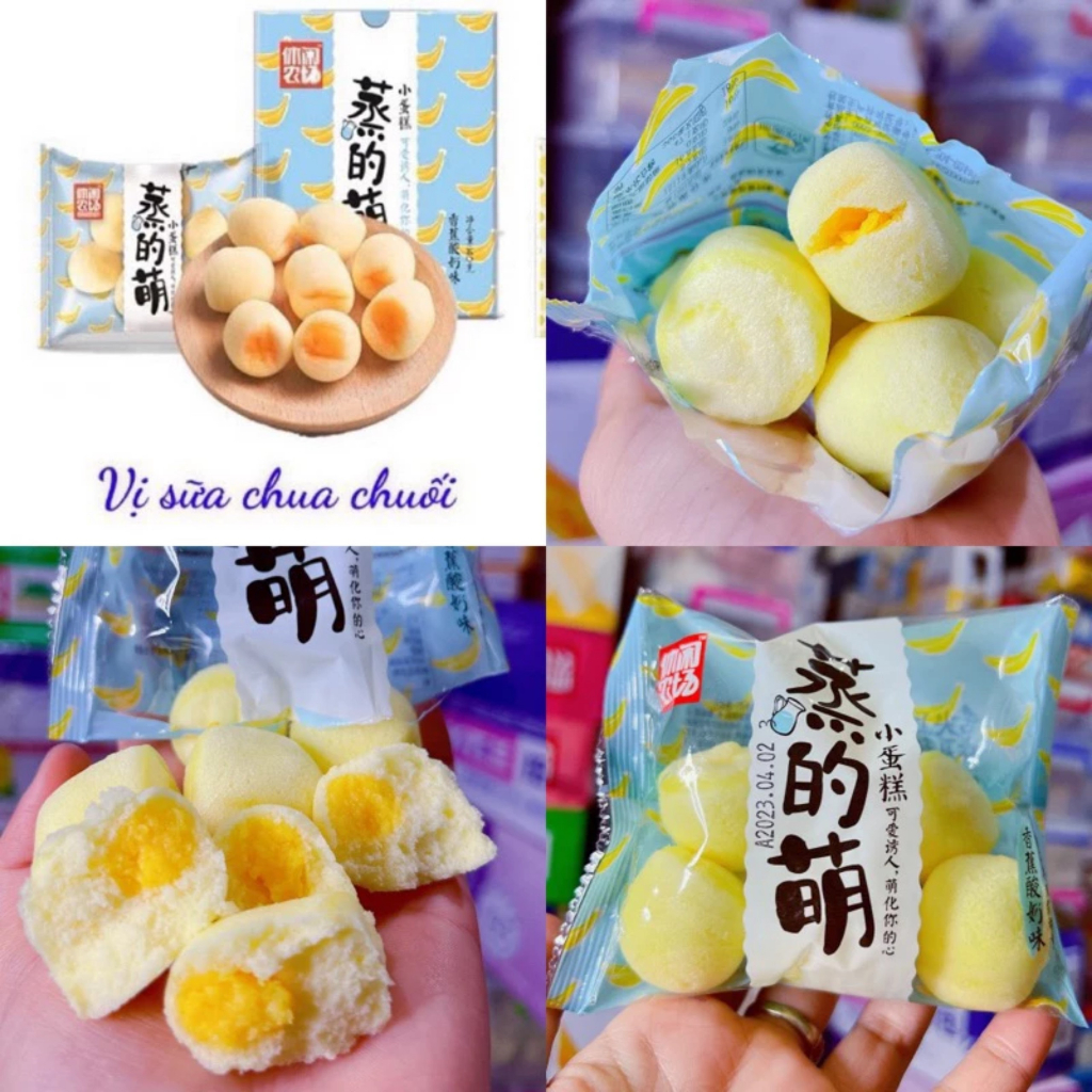 1 gói - Bánh viên mini sữa đậu / sữa chua Chuối