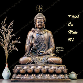 Đức phật tổ bổn sư thích ca mâu ni phật cầm sen - tượng đồng thờ cúng
