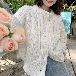 Áo Khoác Len Dệt Kim Dày Dặn Mềm Mịn Cổ Tròn Tay Dài Phối Thừng Cúc Bọc Hàng Qccc Phù Hợp Với Mọi Lứa Tuổi Shopquacam