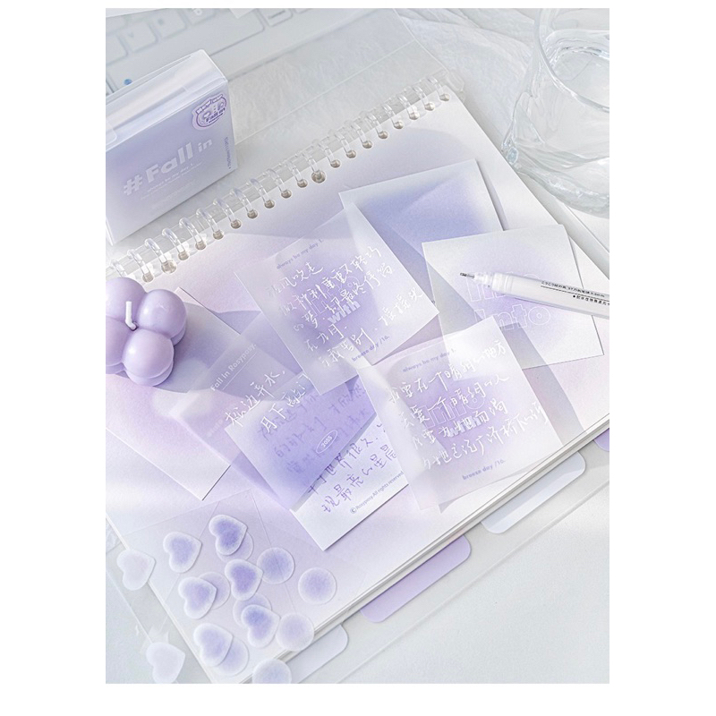 Hộp 112 tờ giấy note ROSYPOSY FALL IN, giấy ghi chú 4in1 tone màu pastel