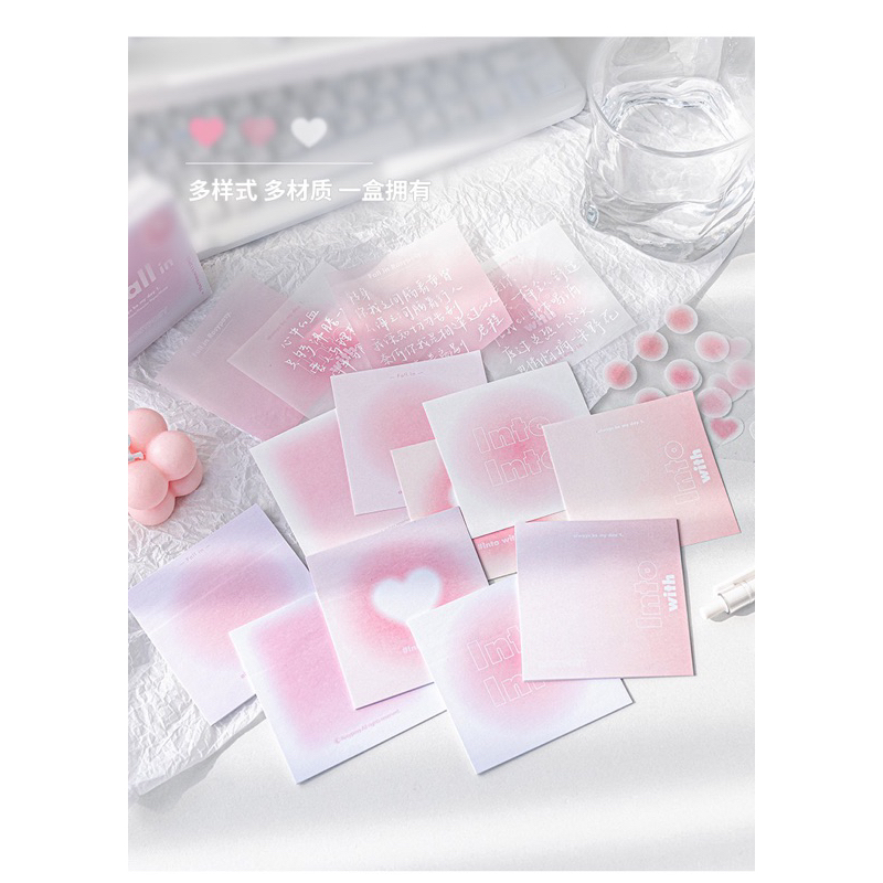 Hộp 112 tờ giấy note ROSYPOSY FALL IN, giấy ghi chú 4in1 tone màu pastel