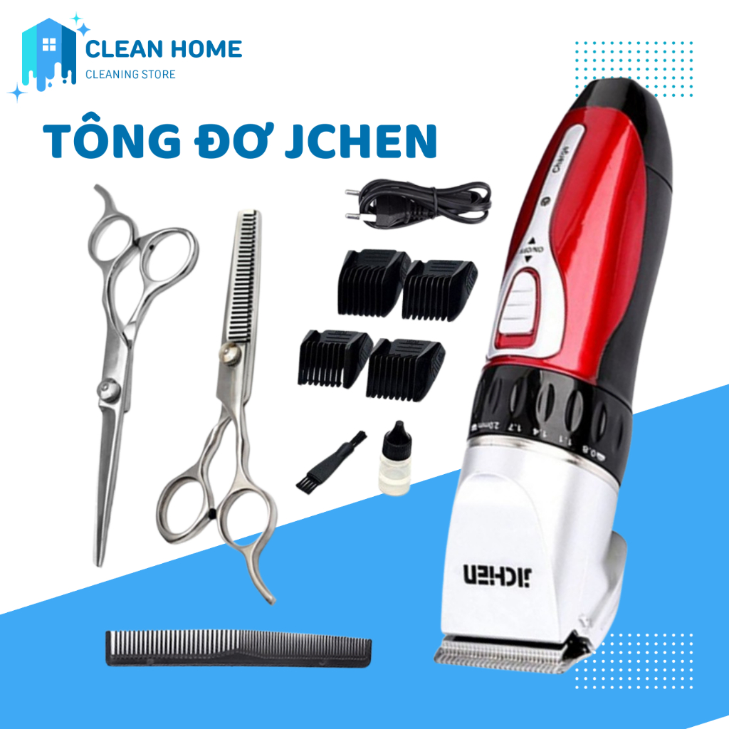 Tông đơ cắt tóc cho bé, tăng đơ cắt tóc gia đình Jlchen sạc điện cầm tay tiện lợi cắt tóc trẻ em, tặng kèm 4 lưỡi cắt