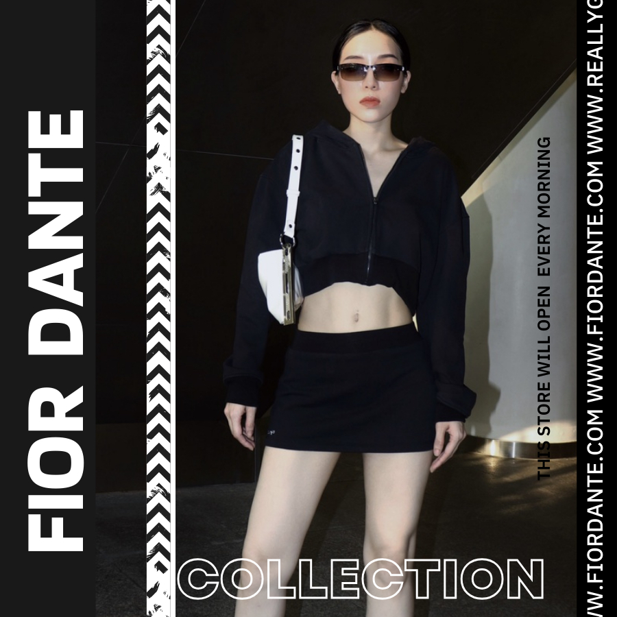 Váy Mini Skirt Nữ Cao Cấp Local Brand FIOR DANTÉ Màu Đen Dáng Ngắn 100% Vải Cotton Mềm Mịn Cao Cấp