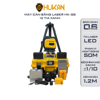 Máy cân bằng laser HUKAN G6, 12 tia xanh bóng LED siêu sáng Có kèm chân