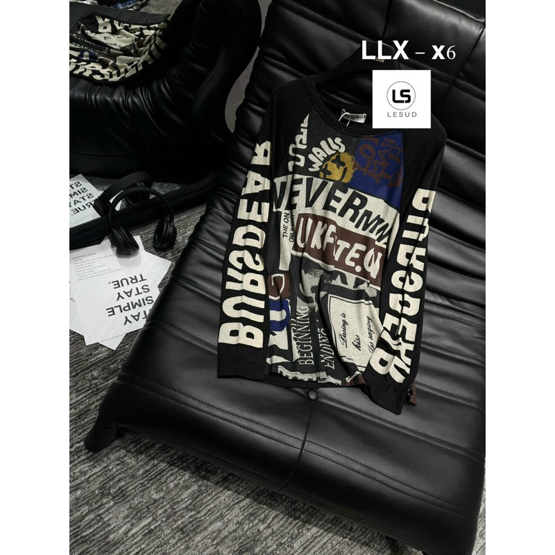 Áo thun chữ tay dài hoạ tiết