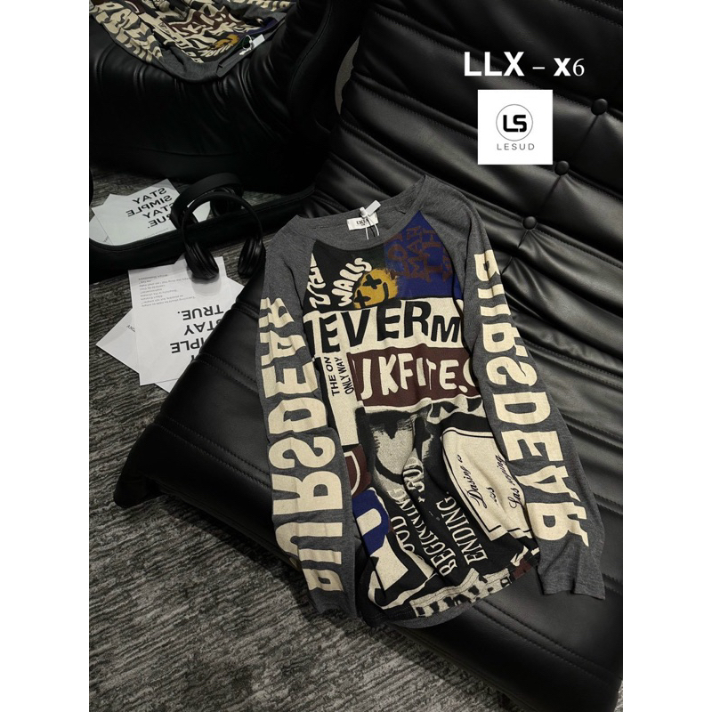 Áo thun chữ tay dài hoạ tiết