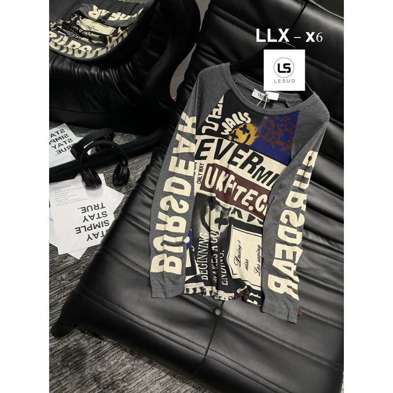 Áo thun chữ tay dài hoạ tiết