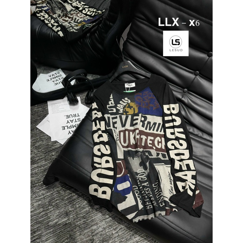 Áo thun chữ tay dài hoạ tiết