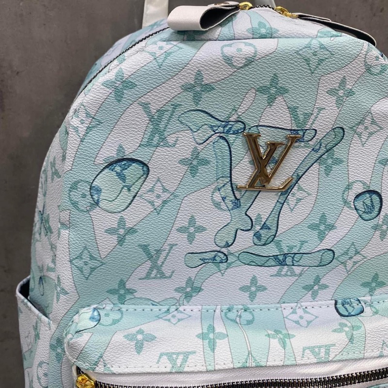 Balo DA cao cấp LV trắng loang mây , balo thời trang hot trend  - hàng Quảng Châu 2023