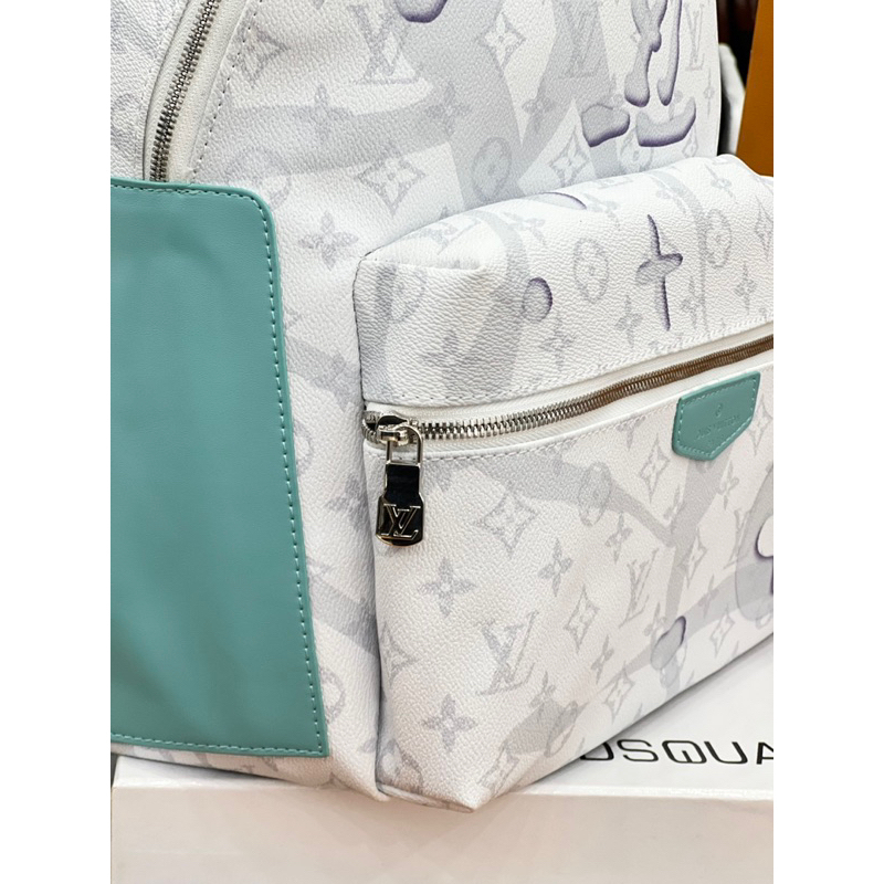 Balo DA cao cấp LV trắng loang mây , balo thời trang hot trend  - hàng Quảng Châu 2023