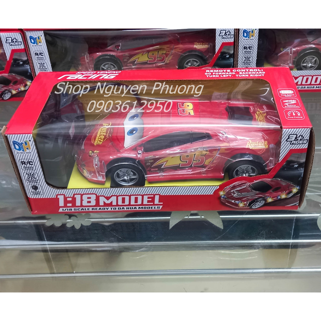 Xe điều khiển Lightning McQueen đèn Led 3D 7 màu