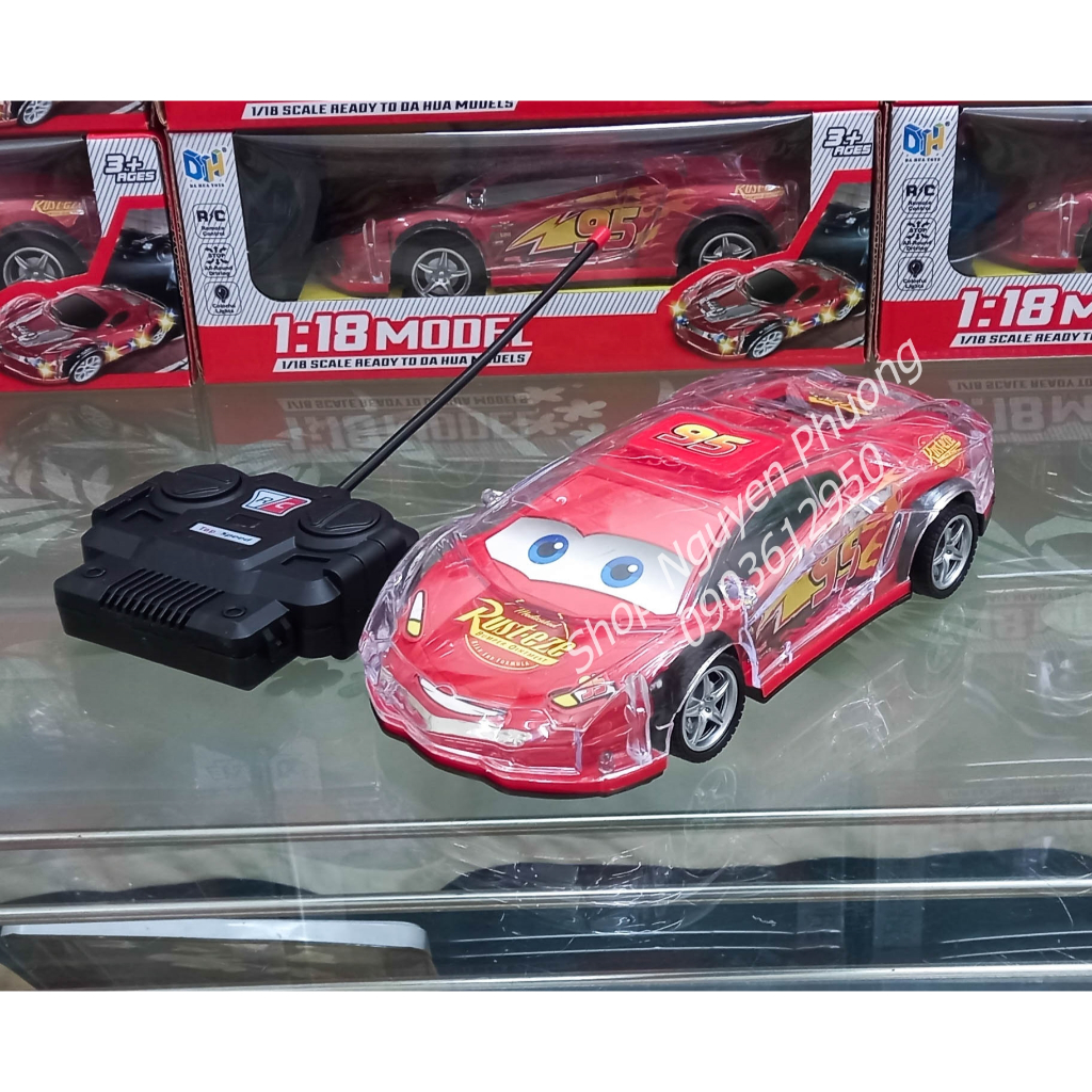 Xe điều khiển Lightning McQueen đèn Led 3D 7 màu